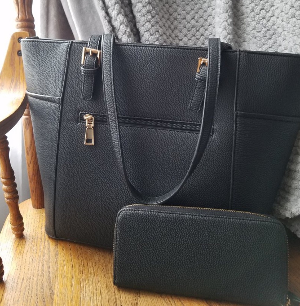 Black Tote Set